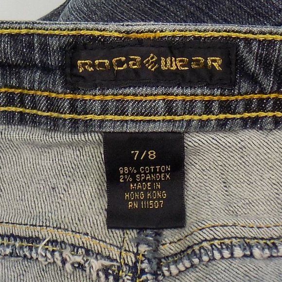 Roca Wear Flare Leg Denim Jeans Size 7/8 - Picture 9 of 10